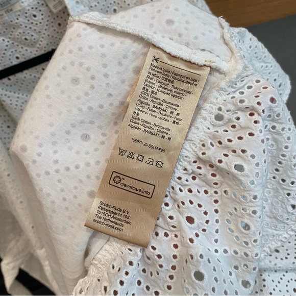 Scotch & Soda Broderie Anglaise Wrap Dress, Size S - Picture 15 of 16